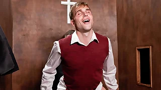 Priest Sinns Offers Forgiveness but Not Before He Makes the Biy Drag inflate His Load of shit - Fatherfucks